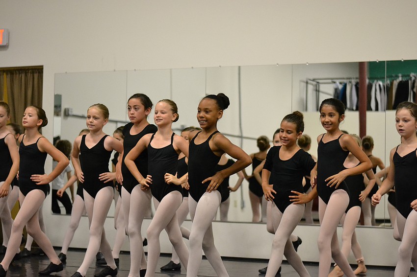 Students rehearse a number during a musical theater class.
