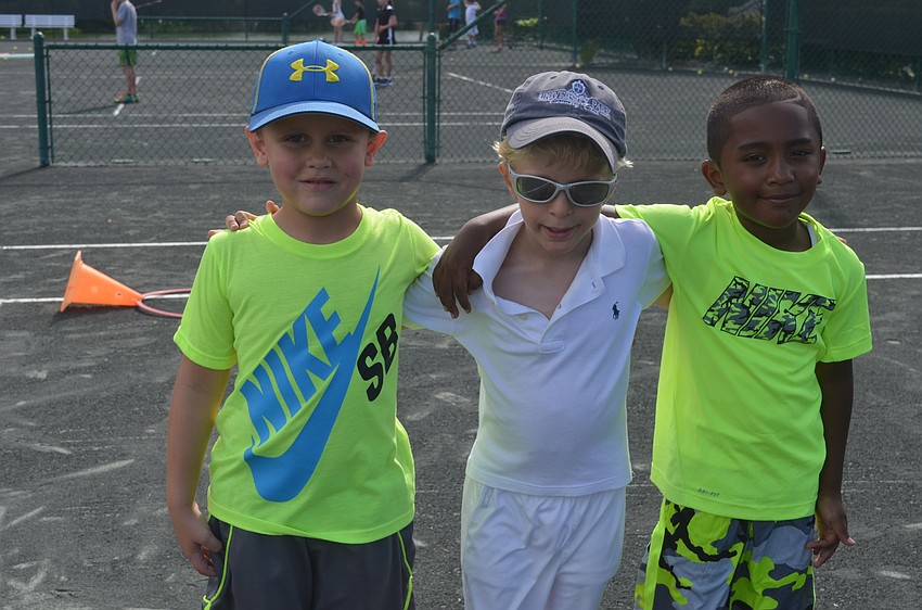 Dylan McLeod, 5, Nikolas Pasold, 5, and Josiah Williams, 6