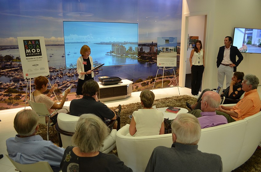 Janet Minker, board member of SAF, walks through this year's SarasotaMOD Weekend's events.