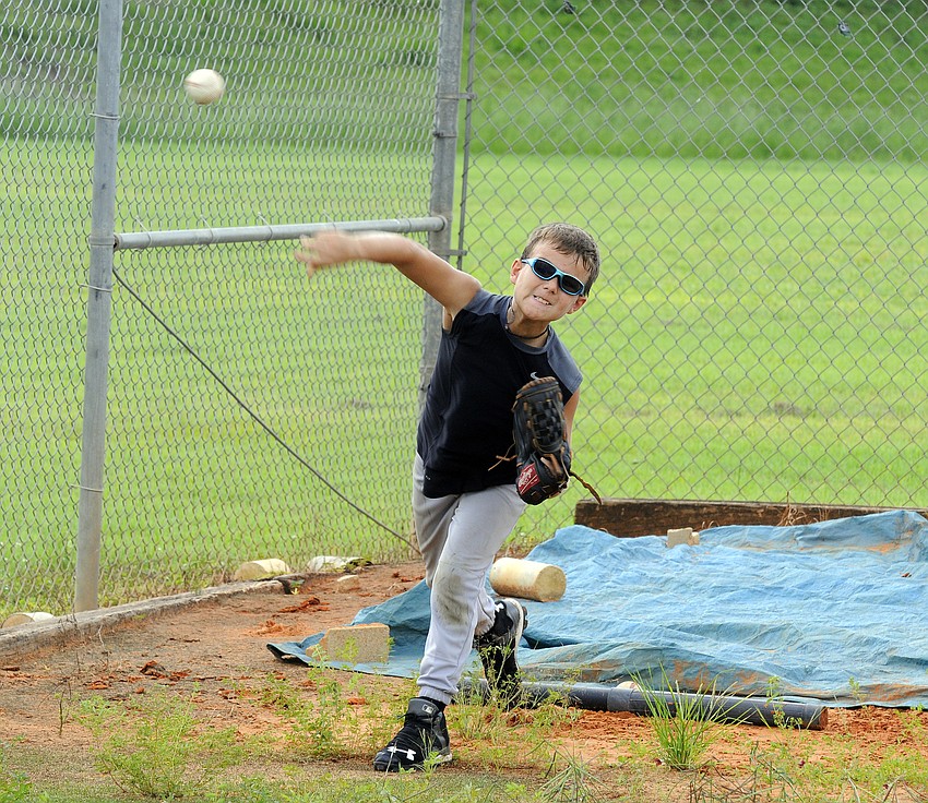 Ten-year-old Campbell Gilray is a pitcher and first baseman for Buffalo Creek Little League.