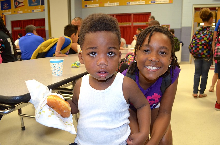 Javin and Cydnee Brooks enjoy sweet treats.