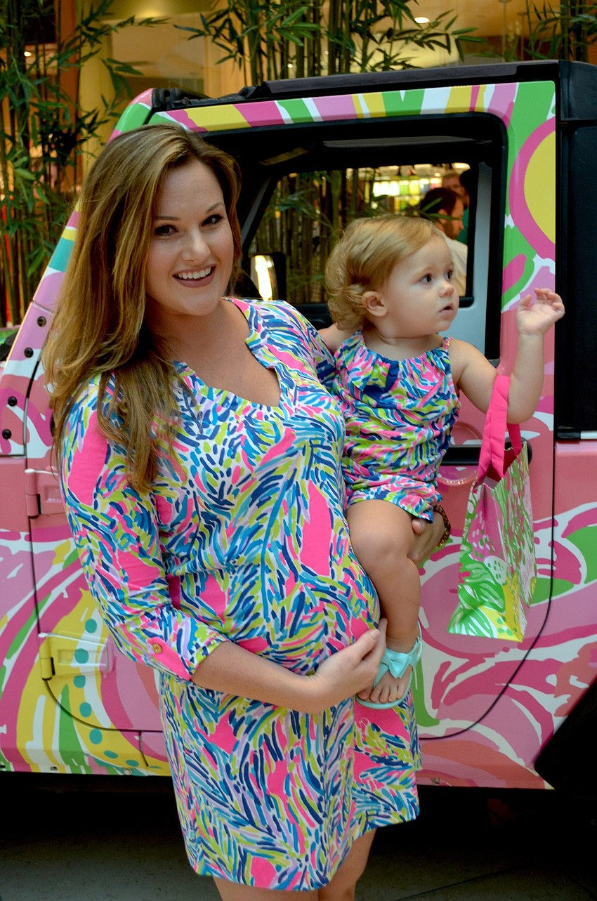 Amy and Adelyn Shaw show off matching Lilly Pulitzer outfits.
