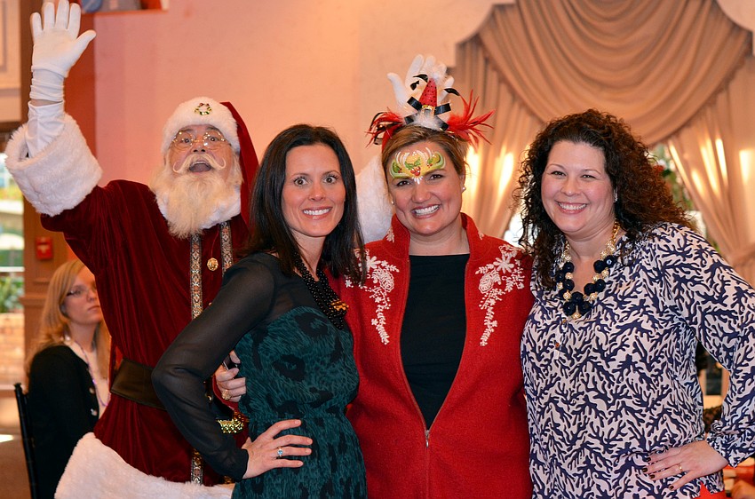 Santa Claus, Co-Chair Shana Zamikoff, Rebecca Blitz and Co-Chair Bianca Lawrence