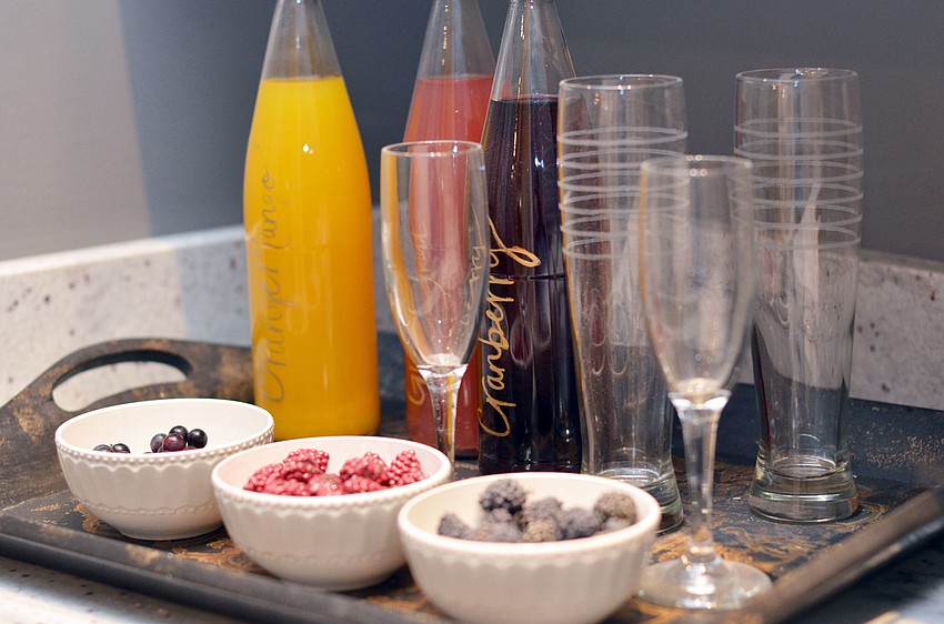 A mimosa bar was available for guests at Starry Night Dinner 2, Highlighting the Production of The Matchmaker.