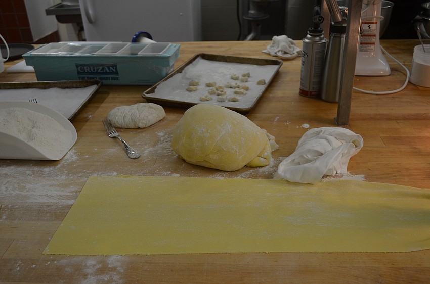 Guests learned how to make gnocchi and fettuccini.