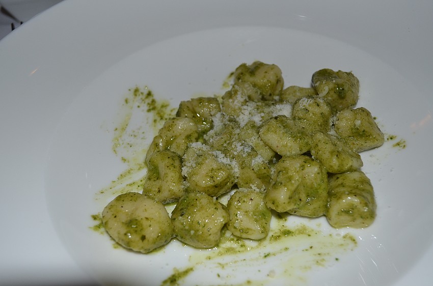 Pesto gnocchi, used with the Spice & Tea Exchange’s nutmeg