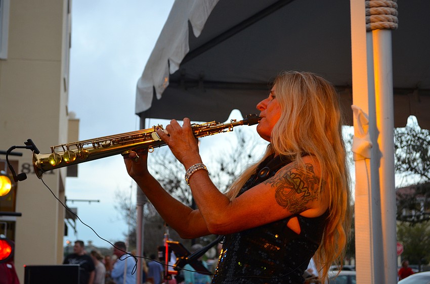 Pam Jefferies serenades the crowd.