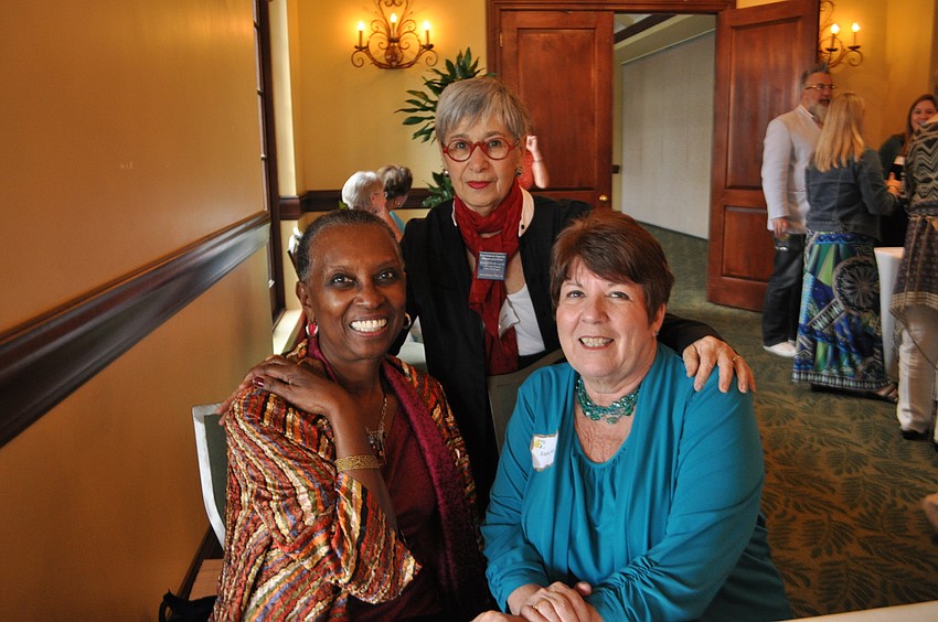 Connie Anderson, Sharon Burde and Elaine Foster are all smiles.