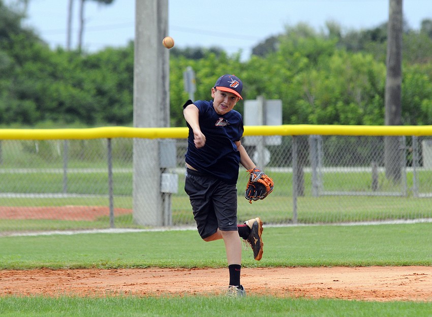 Justin Clark worked on fielding prior to the Florida State Tournament.
