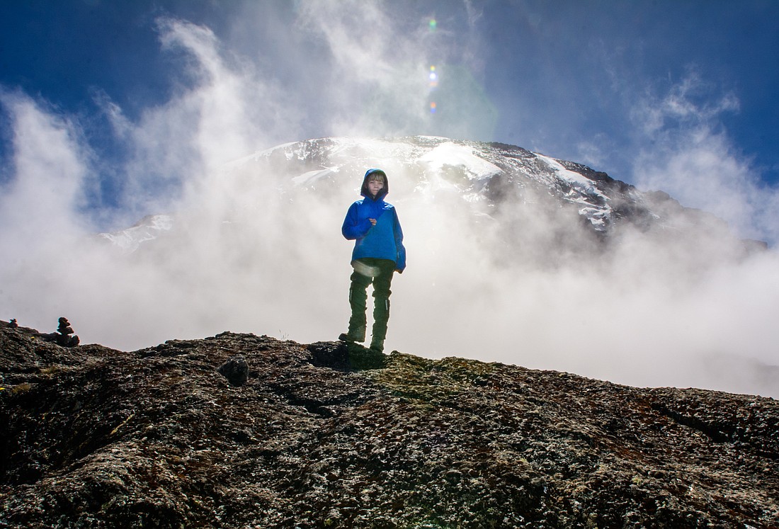 Jace King reaches the peak of Mount Kilimanjaro on July 10.