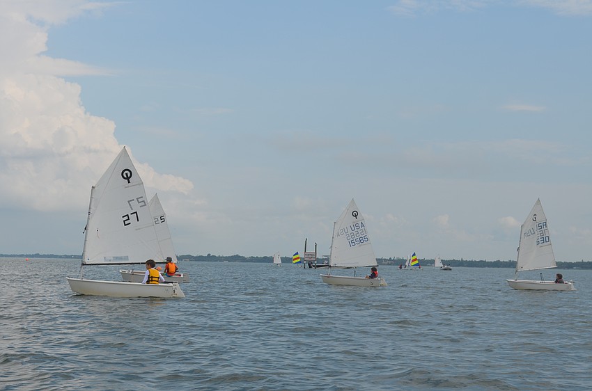 Students learn to control their own sailboats on the last days of the camp.
