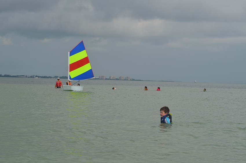 The tadpole camp is the youngest group of campers. They are introduced to sailing and also enjoy other water activities.