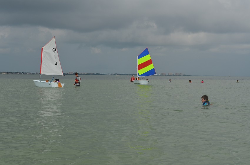 The tadpole camp is the youngest group of campers. They are introduced to sailing and also enjoy other water activities.