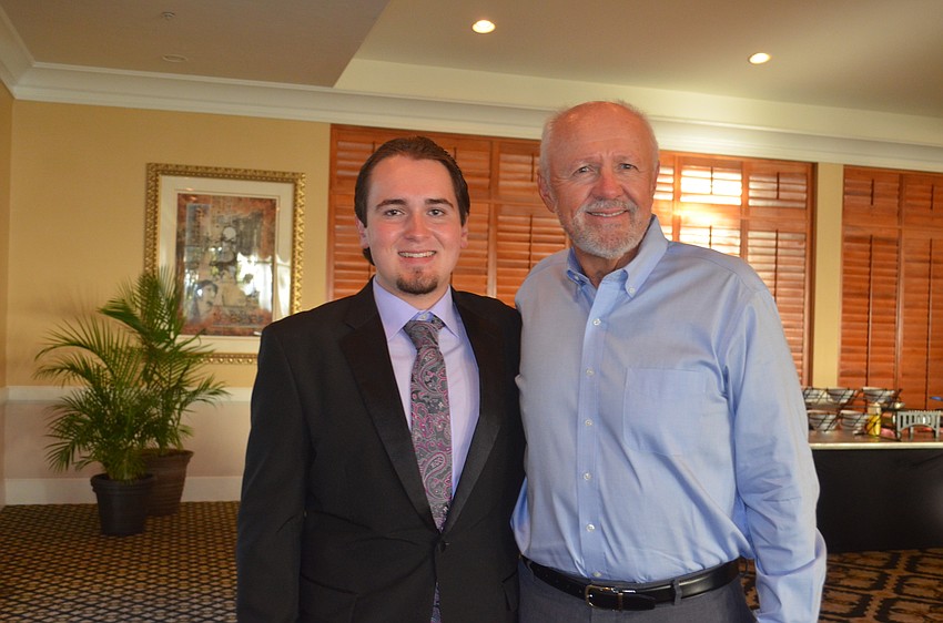 Edith Barr Dunn Scholarship recipient Nick Karpathy with father, Zoltan