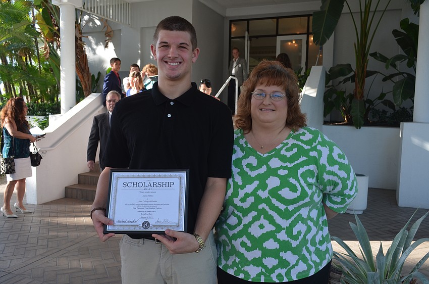 Scholarship recipient Austin Doby with mom, Christina