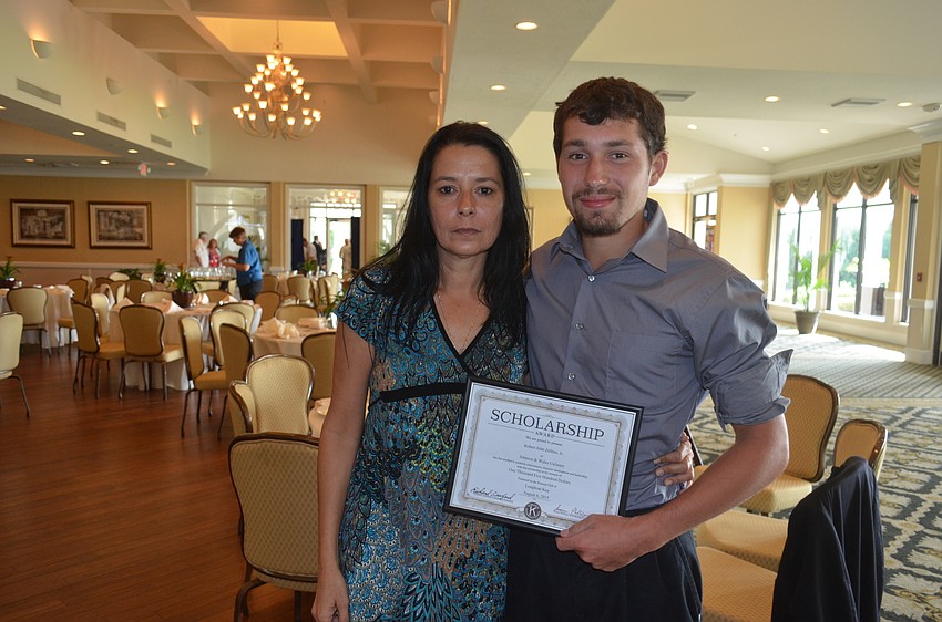 Scholarship recipient Robert Zellner, right, with mom, Victoria