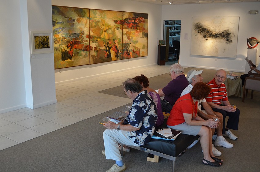 Art lovers take a break from the heat to enjoy the diverse work of art at the Allyn Gallup Contemporary's newest exhibition.