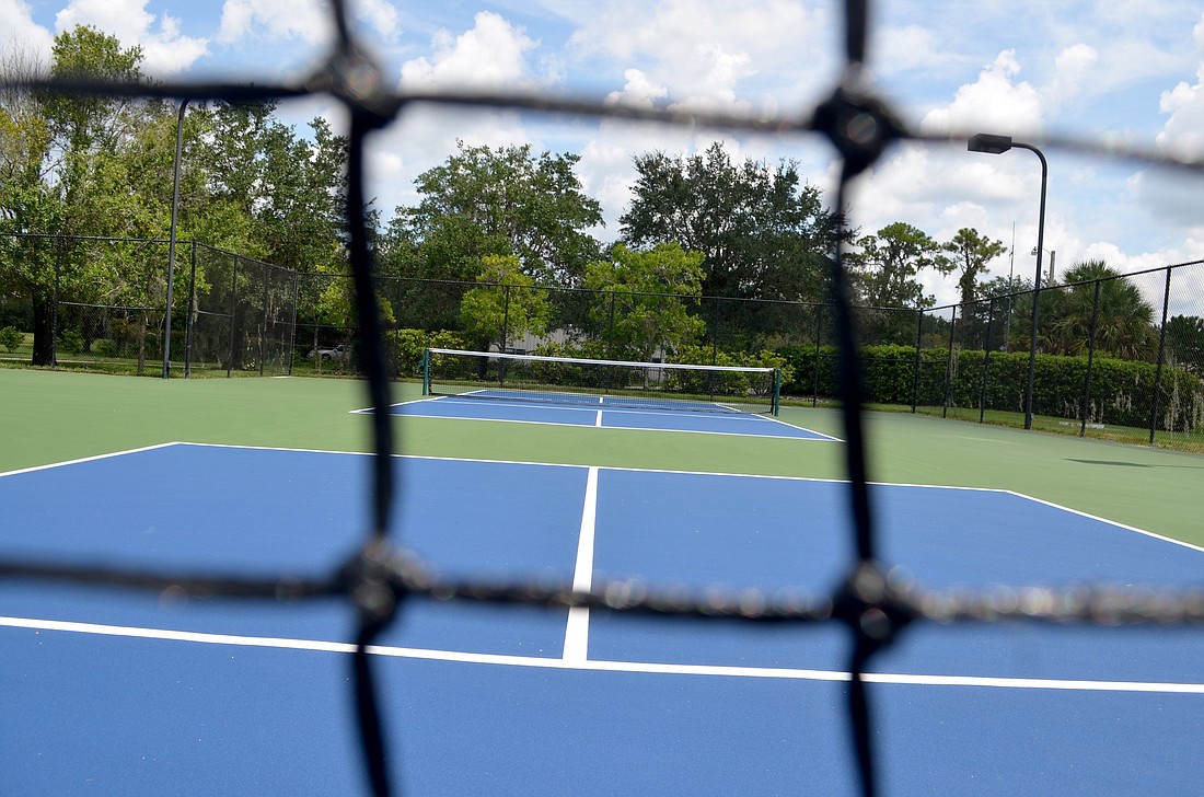 Tara Preserve recently converted a tennis court into two pickleball courts, which opened in July.