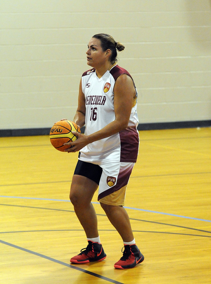 Venezuela’s Cynthia Polanco attempts a pair of free throws.