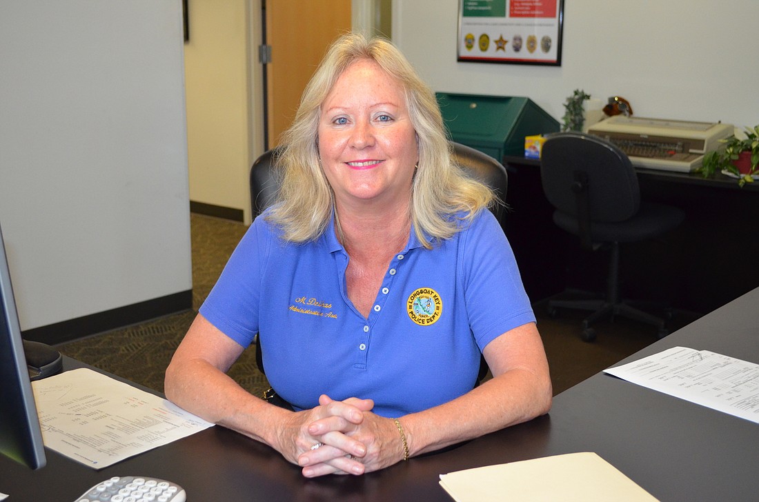 Longboat Key Police Administrative Assistant Marilyn Dzikas retired Aug. 7 after 30 years of service with the town of Longboat Key.