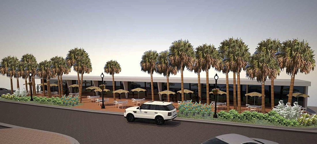 This rendering depicts the revised plans for the North Palm Avenue streetscape improvement project â€” which pleased residents who wanted to preserve a palm grove.