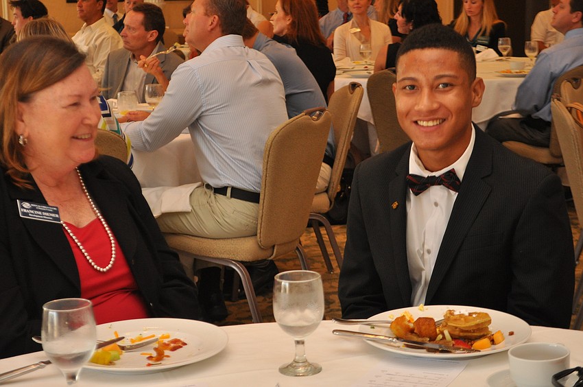 Manatee County Boys & Girls Club Development Director Francine Denver brought the club's Youth of the Year, Geovanni Suplee.