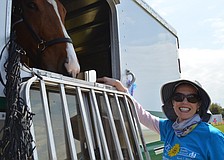 Springfest Executive Director Eliza Culverhouse pets Honor