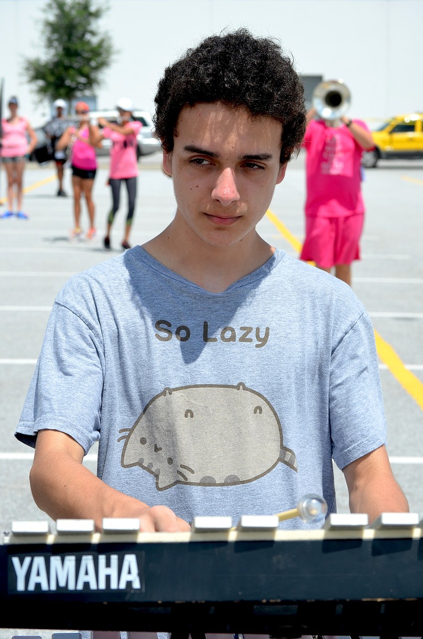 John Coker follows his instructor's lead.