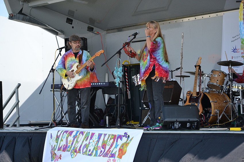 The band Yesterdayze plays for guests at the 9th annual Springfest.