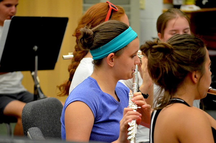 Kira Burch finds the melody with her flute.