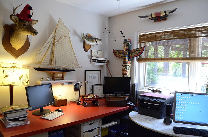 Hervieux said without intending it, most of his pieces in his office space feature different transportation methods.