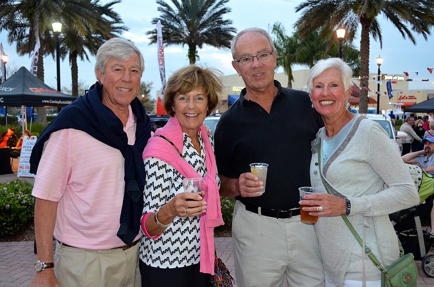Brian and Patty Ault celebrate their friends’, Joe and Anne Gorman’s, move to Lakewood Ranch.