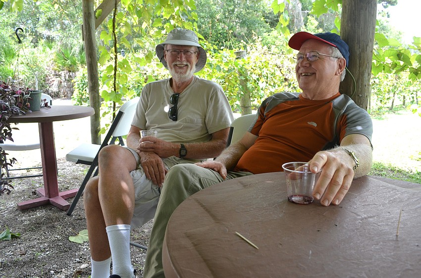 Longtime friends Bernard Cleve and Kirby Keller made a pitstop at the event on their way to hunt alligators in Kissimmee.