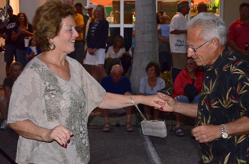 Jeanne and Dave Woodhouse twirl around the dancefloor.