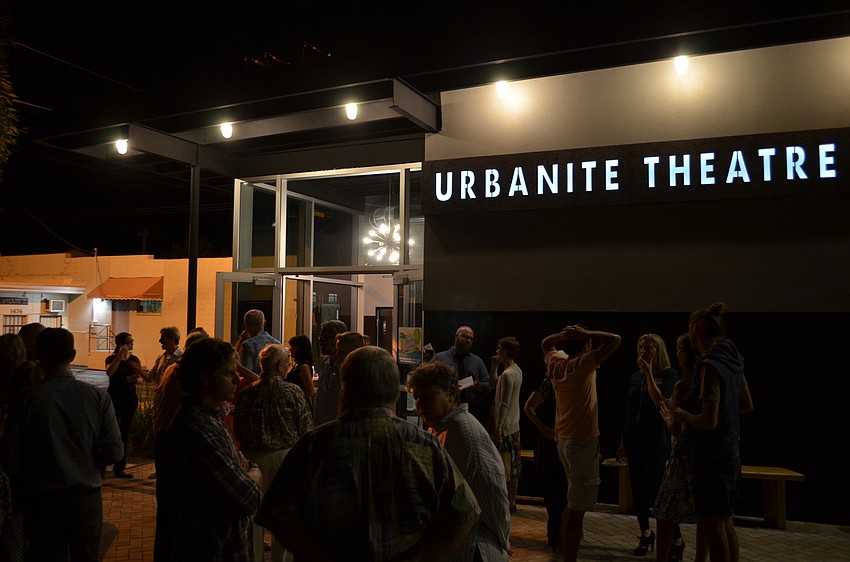 The exterior of the Urbanite Theatre for the public reception after the opening of 