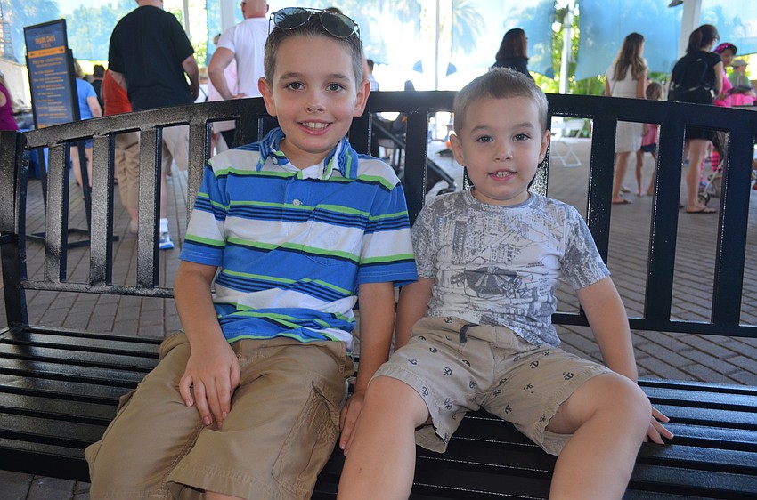 Benjamin Miller, 8, with brother William, 2