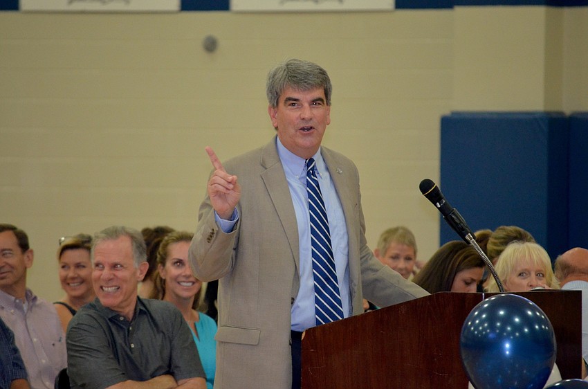 The Out-of-Door Academy’s Head of School David Mahler thanks individuals involved with creating the facility.