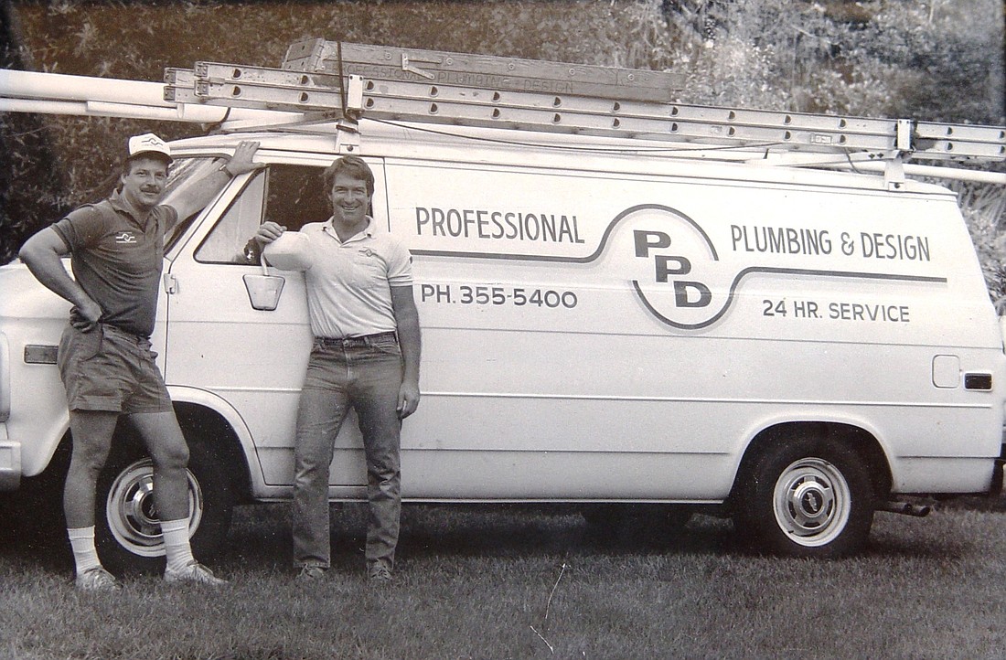 Courtesy photo. Brothers Andy and Ted Wittman when Professional Plumbing & Design, Inc. first started in 1985.