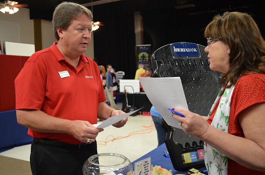 Mike Beitzinger of Iberia Bank with Margie Thomas from Sahib Shriners
