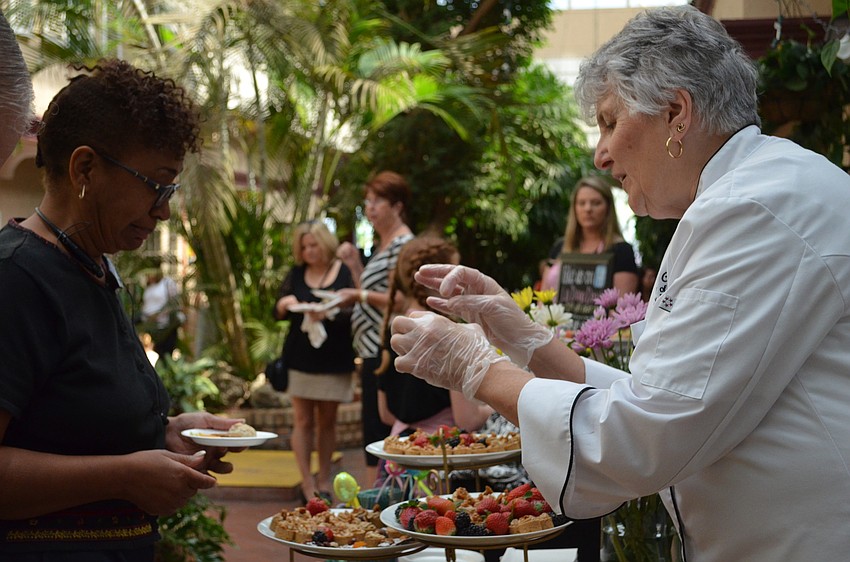 Anna Castellina explains the sweet and savory spread from the University of South Florida Culinary Innovation Lab.