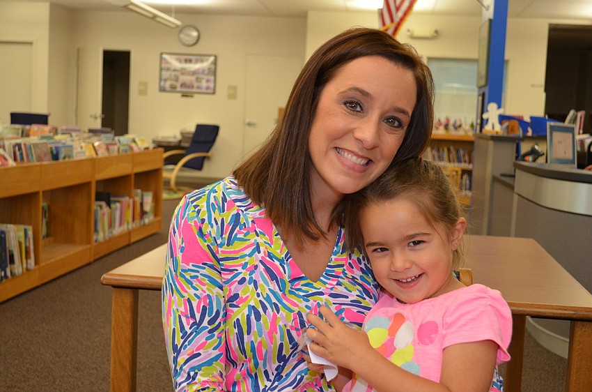 Andrea and Ella Hunt on the first day of school at Phillippi Shores Elementary School.