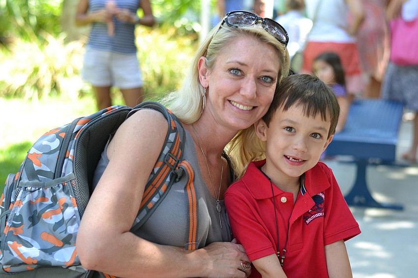 Kelly Lowe and her son Preston.