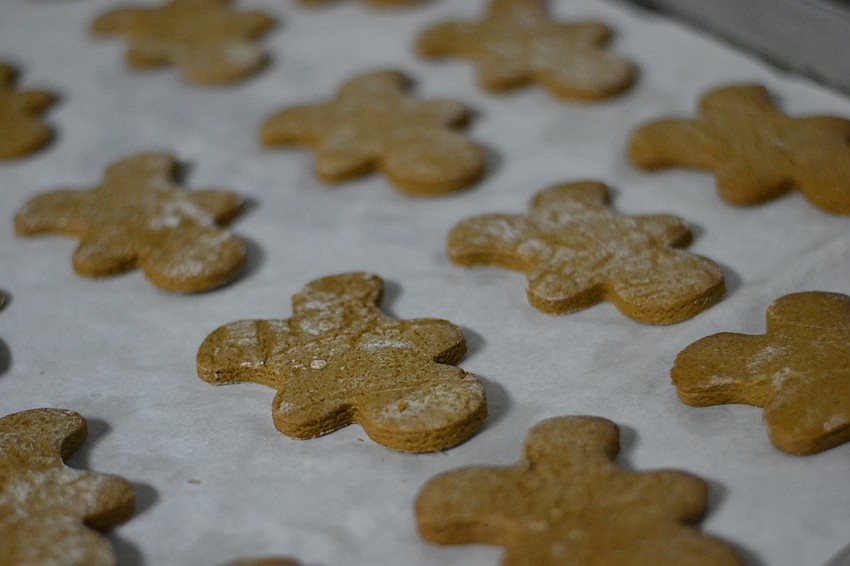 The theme for the advanced pastry group was Christmas in July and included holiday favorites gingerbread men.