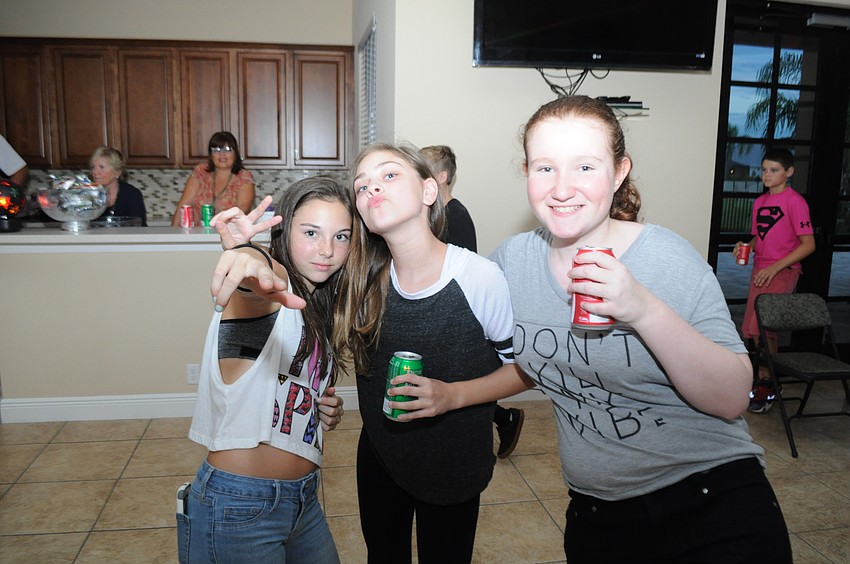 Jamie Mackin, 12, Jade Merriman, 11, and Chloe Knopf, 12