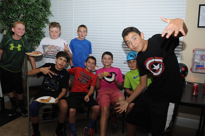 Joe Perri, 12, Garry Whetsell, 11, Nick Cairo, 12, Erik Marks, 12, Matthew Perri, 11, Zack Currens, 12, Drew Marra, 11, and Jace Chapman, 12