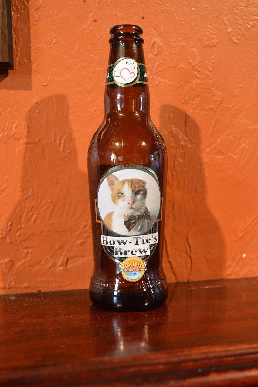 A specialty brew was created for the event. Cat Depot decorated a bottle with spokescat Bow-Tie.
