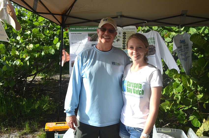 Sarasota Bay Watch Chairman Larry Stults and Student Board Member Delainey Dietz