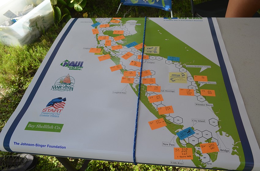 Volunteers were assigned various spots throughout the Sarasota Bay.