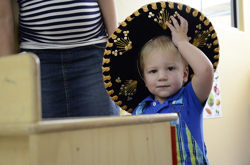 Levi Endress, 1, tries out a sombrero.