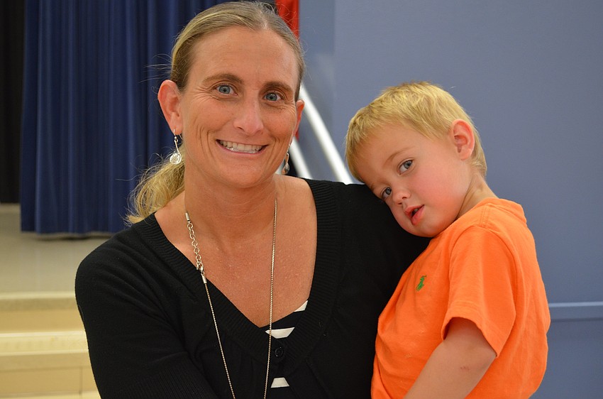 Phillippi Shores Elementary School Principal Allison Foster with her son Brady.